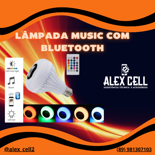 CAIXA MÚSIC COM LED LÂMPADA
