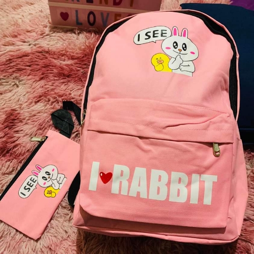 Mochila escolar nube y conejo