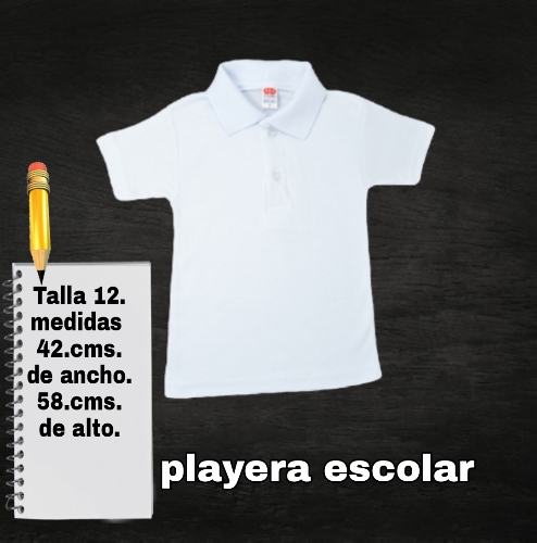 Niño Playera escolar. Talla 12