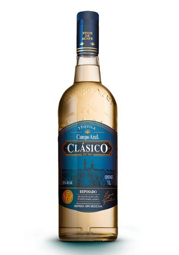 Tequila campo azul clásico reposado 1L