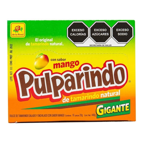 Pulparindo gigante 16 pzs. 28g c/u. 448g