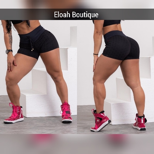 Short poliamida c/ tirinha com cós empina bumbum