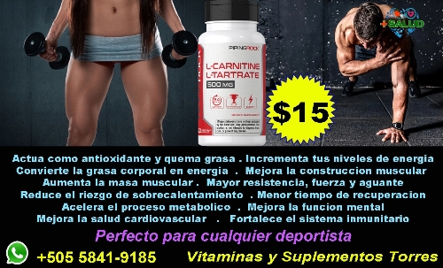 L- Carnitine 500mg Frasco de 60 Cáp PipingRock