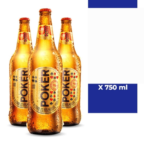 Cerveza poker 750ml "retornable"