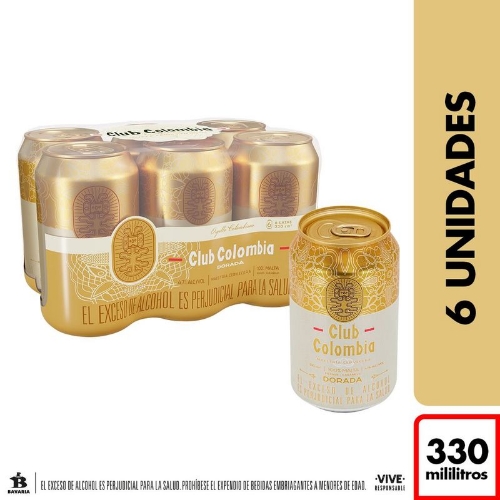 Cerveza Clud colombia dorada "330cm³" x unid