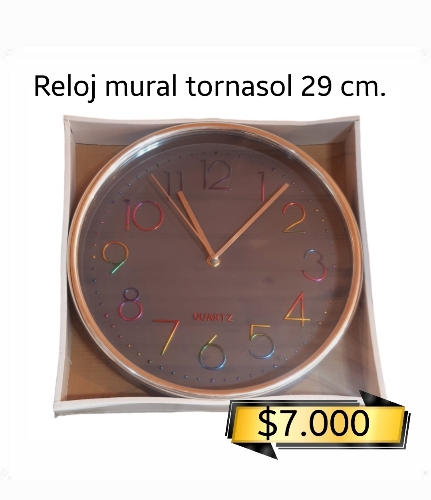 Reloj mural tornasol 29 cm.