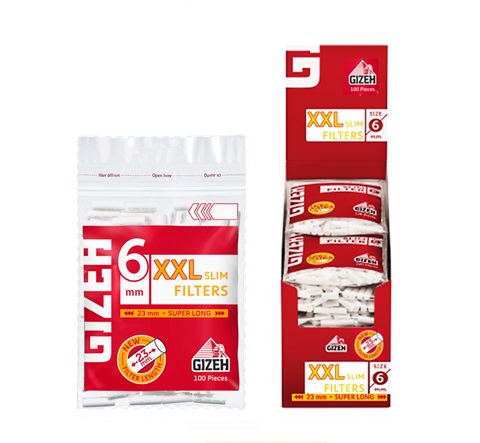 Filtro gizeh xxl slim super long 23 mm  100 pieces