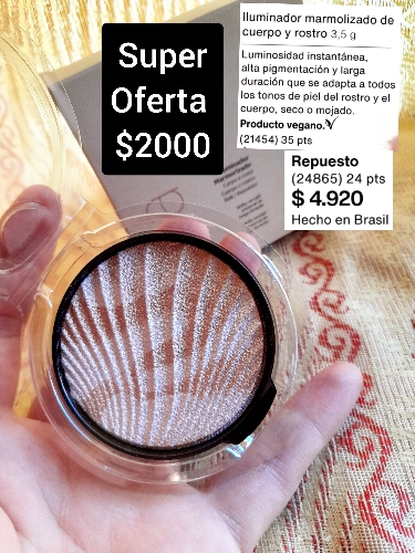 Iluminador marmolizado para rostro y cuerpo repuesto
