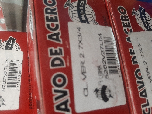 CLAVO ACERO VERTI 3/4 ×500gr