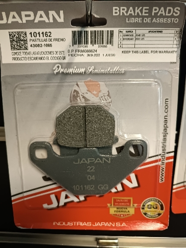 Pastillas delanteras AN125 Suzuki Japan