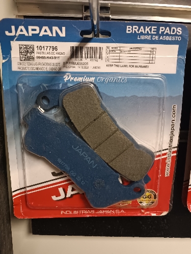 Pastillas delanteras Cb160 Honda Japan