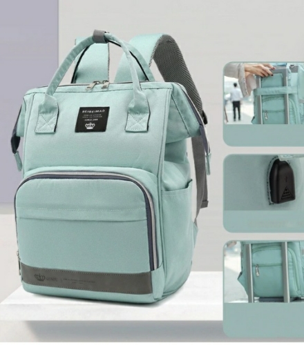Mochila Pañalera Verde Menta