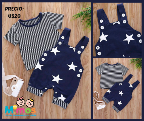 Overol Estrellas con camiseta a rayas2