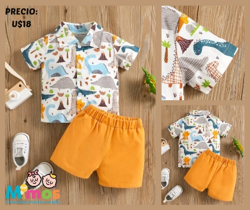 Conjunto Dino short anaranjado