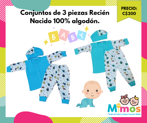 Conjuntos de algodón Recién Nacido 3 piezas