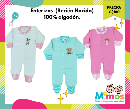 Enterizos de Algodón Recien nacido