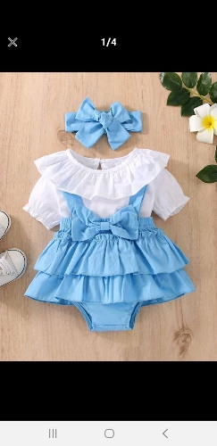Bodysuits Celeste con Blanco con vuelito