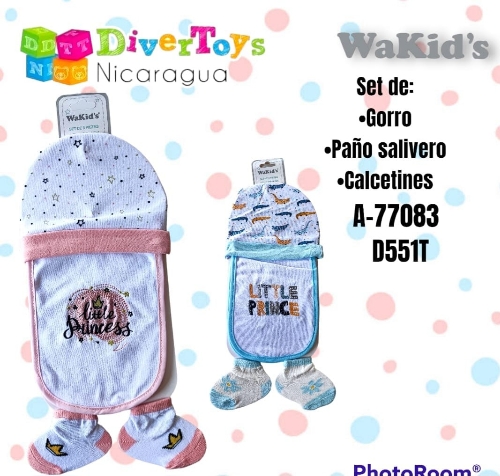 Set de Toalla Salibera + gorro+ calcetines