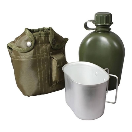 Cantimplora - verde con estuche y taza metálico