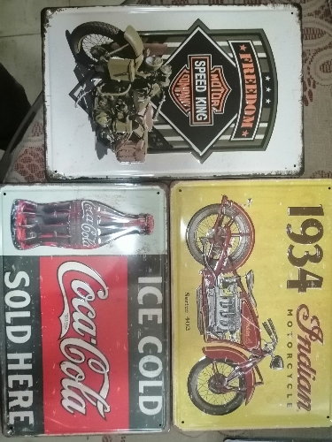 Cuadro o placa metálica 30 cm x 25 cm aproximados - diferentes diseños