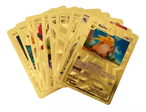 Cartas dorada, plateada o negra Pokemon x 10 unidades