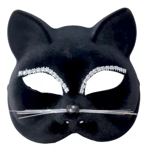 Antifaz gata negra.