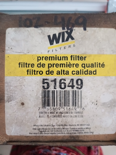 FILTRO DE ACEITE WIX 51649