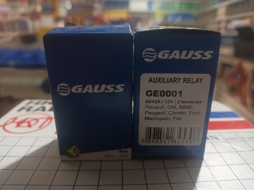 AUXILIARY RELAY GE0001   40/40A - 12V
