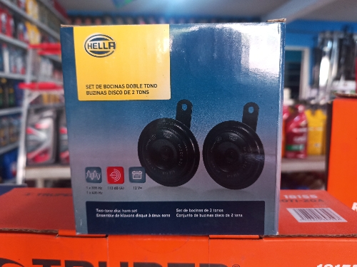BOCINAS  HELLA DE DISCO KIT 12V  113DB 335/435HZ  92MM PARA CARRO2 TONOS