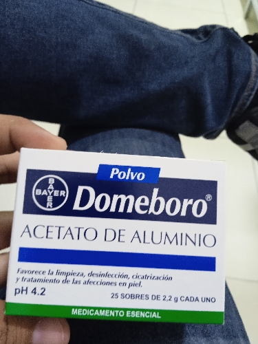 Domeboro sobre  acetato de aluminio Bayer