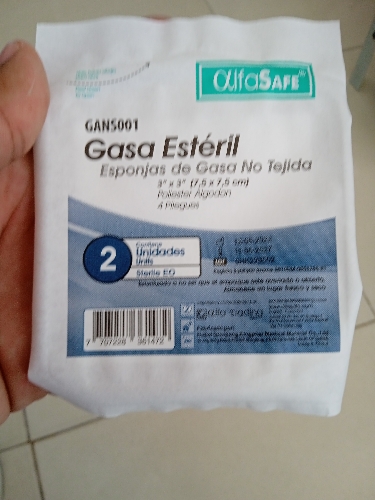Gasa estéril 3 x 3 2unidades - alfasafe