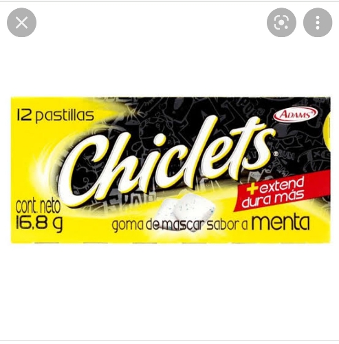 Chiclets sabor a menta 16.8g