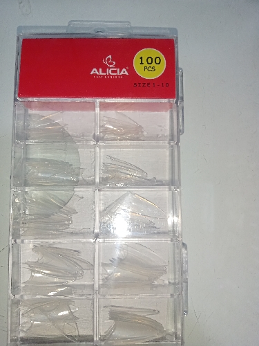 Alice Tip Estileto Transparente x 100 Unidades