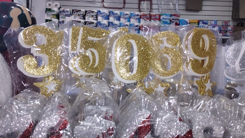 Números para cumpleaños color oro
