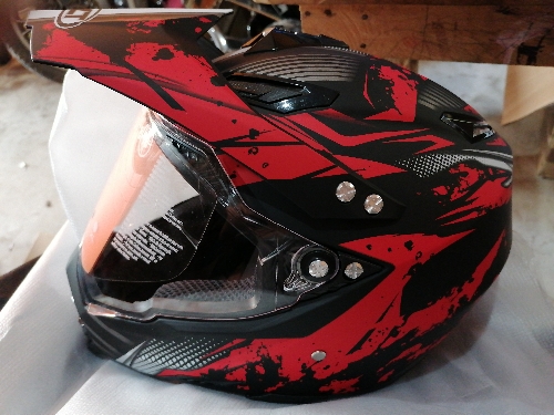 CASCO NEGRO/ROJO MATE TALLA L TIPO CROSS WLT