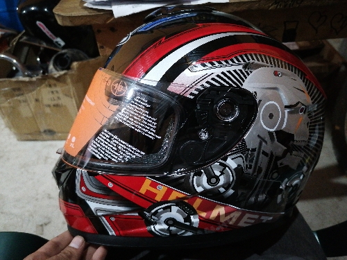CASCO NEGRO ROJO TALLA M WLT