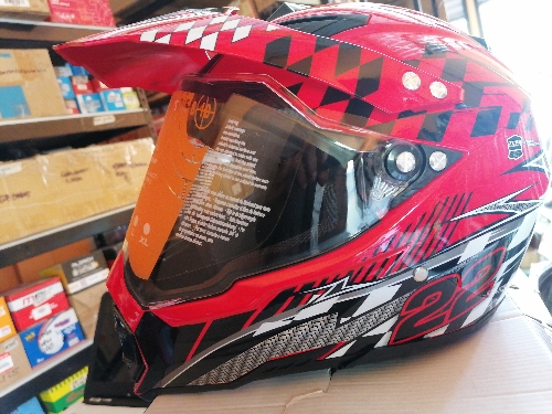 CASCO PARA MOTORISTA NEON ROJO #7 M - WLT128