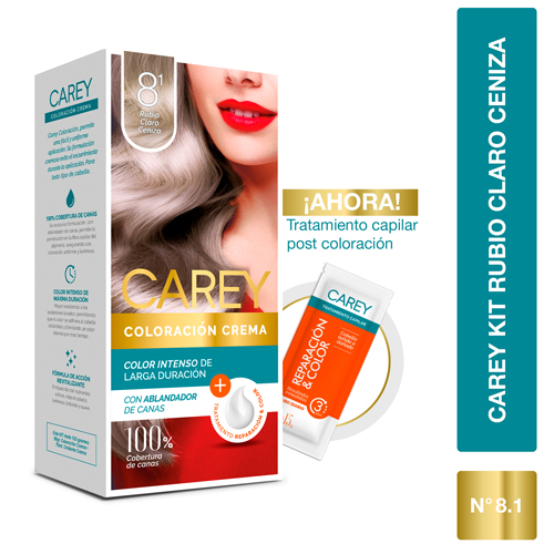 Kit Tinte carey 8¹ rubio claro ceniza
