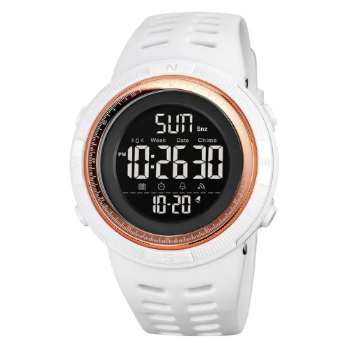 Reloj digital 2070 blanco/ bronce