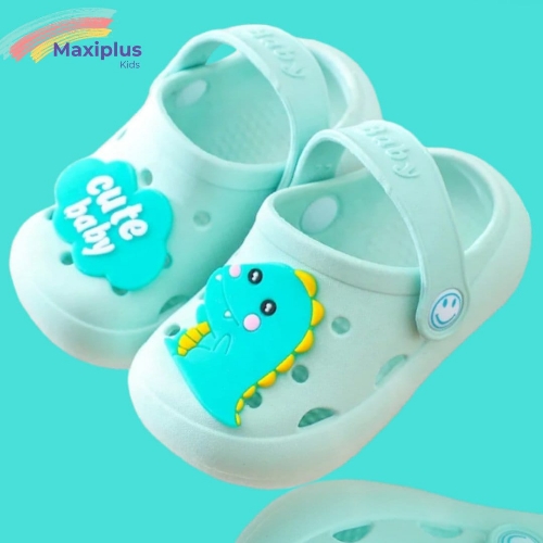 Cholas tipo crocs, dinosaurio verde