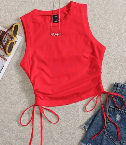 BLUSA CORTA CORDONES LATERALES