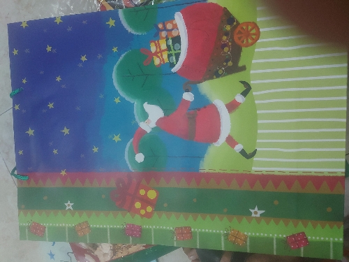 Bolsa NAVIDAD regalo, cartón cordel, 32,5 cm x 44 c