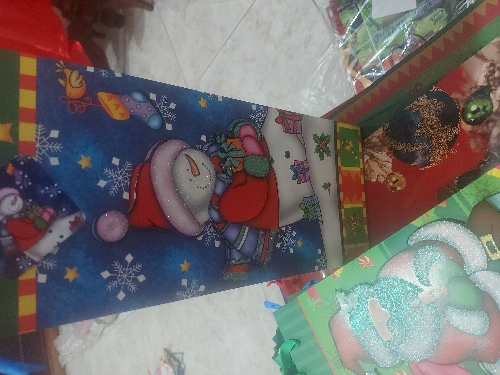 12366 Bolsa NAVIDAD regalo, cartón cinta 3D, 14,5 cm x 36 cm. Para botellas