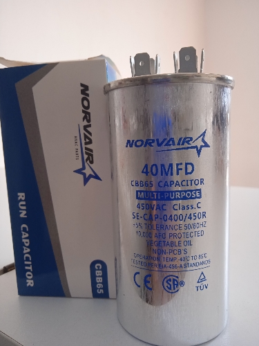 CAPACITADOR 40 MFD X450 VAC NORVAIR