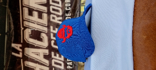 Gorra Xflex textura azul barbón rojo