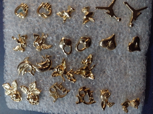 Aretes de fantasía baño de oro par
