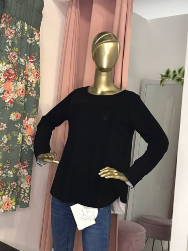 Blusa Manga Larga Negra KASU