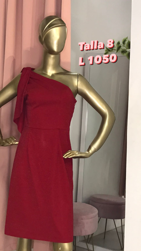 Vestido rojo brillante talla 8