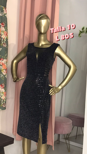 Vestido negro brillante