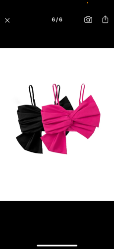 blusa tipo top estilo moño fucsia y negra talla S y M